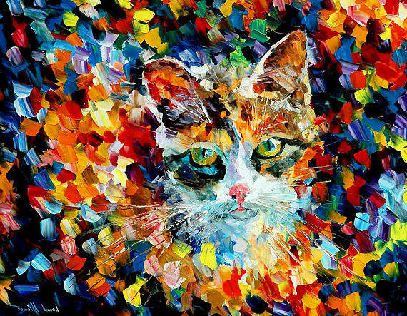 кот в цвете - кошка, кот, яркий, цвет - оригинал