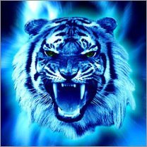 Схема вышивки «синий тигр»