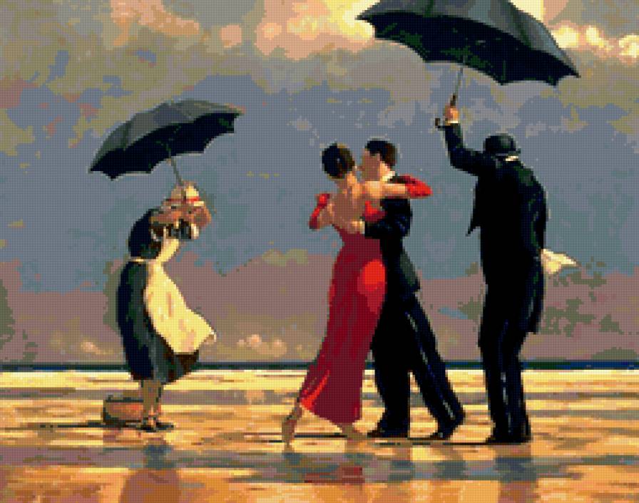 Под дождем - танец, дождь, влюбленные, пара, любовь - предпросмотр