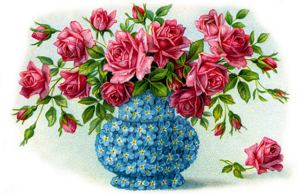 букет цветов - незабудки, розы - оригинал