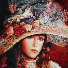 Схема вышивки «девушка в шляпе»