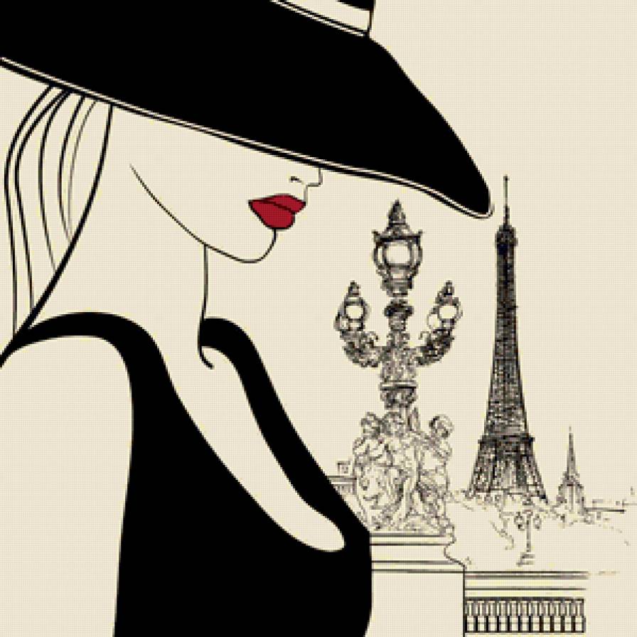 женщина-загадка - города мира, париж, девушка, шляпка, эйфелева башня, монохром, женщина - предпросмотр
