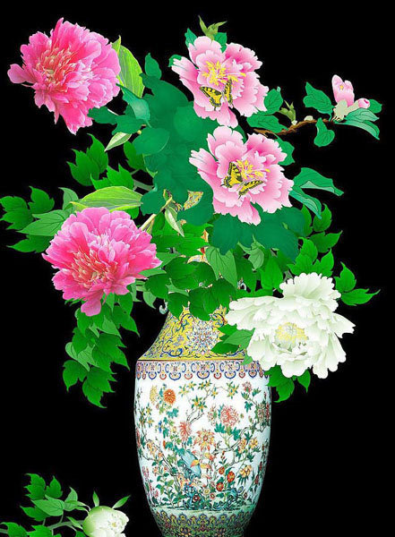 ваза с пионами - цветы, ваза, картина, букет, пионы - оригинал