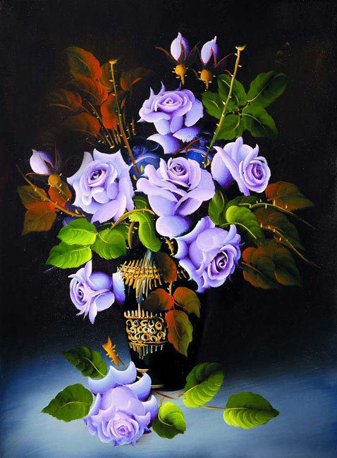 Ваза с розами - букет, картина, розы, цветы, ваза - оригинал