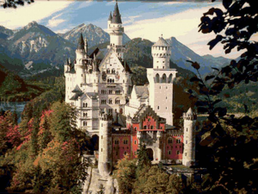 Замок Нойшванштайн в Баварии - строения, замок, величественность, достопримечательность - предпросмотр