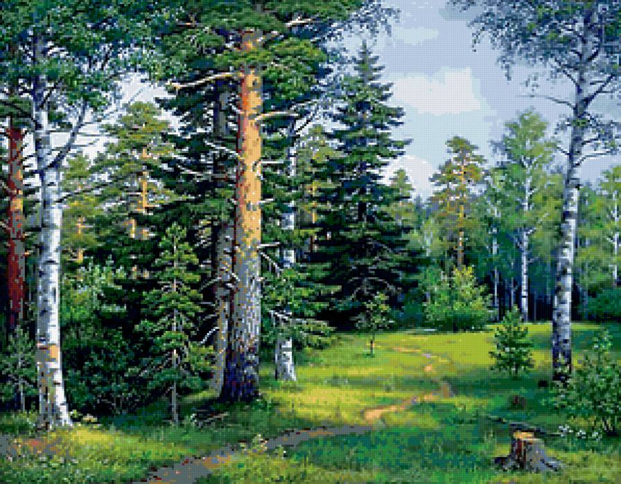 Пейзажи России - картина, сосны, елочки, пейзаж, природа, россия - предпросмотр