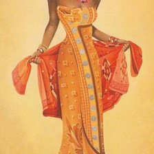 Оригинал схемы вышивки «Африканская  девушка» (№353752)
