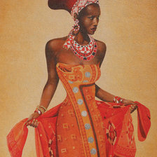 Оригинал схемы вышивки «Африканская  девушка» (№353816)