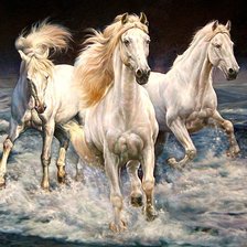 Оригинал схемы вышивки «Три белых коня» (№355451)