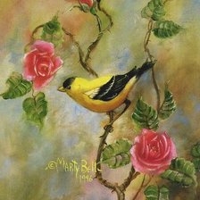 Оригинал схемы вышивки «Птица с розами.» (№356386)