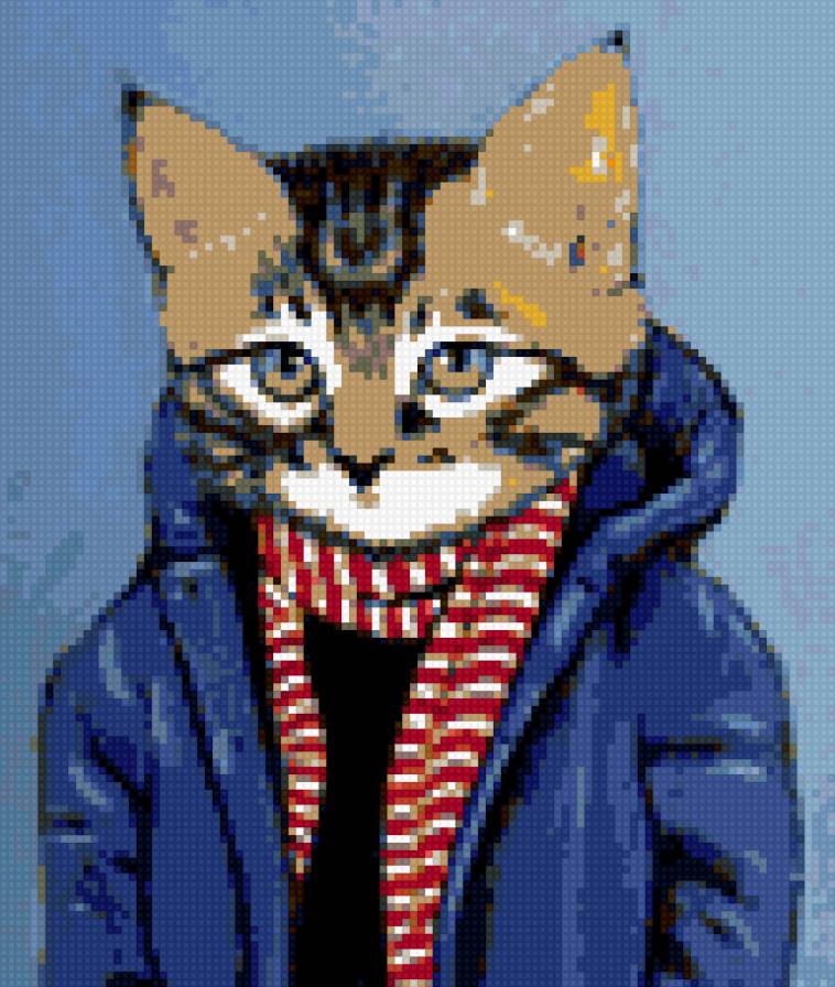 кот в одежде (heather mattoon) - heather mattoon, кот, картина, кошка - предпросмотр