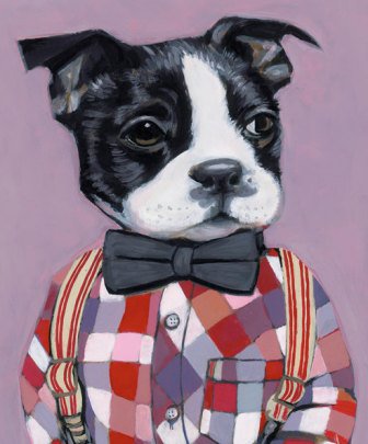 Собака в одежде (heather mattoon) - heather mattoon, картина, собака - оригинал