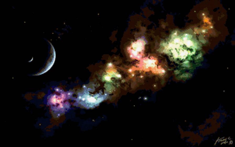 Вспышка - космос, галактика, планеты - предпросмотр