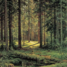 Оригинал схемы вышивки «"Хвойный лес. Солнечный день"  Иван Шишкин» (№358018)