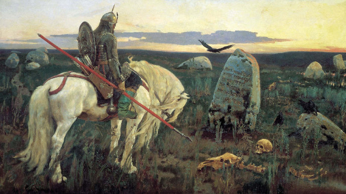 В.М. Васнецов "Витязь на распутье" (1882) - известные художники, сказка, богатырь - оригинал