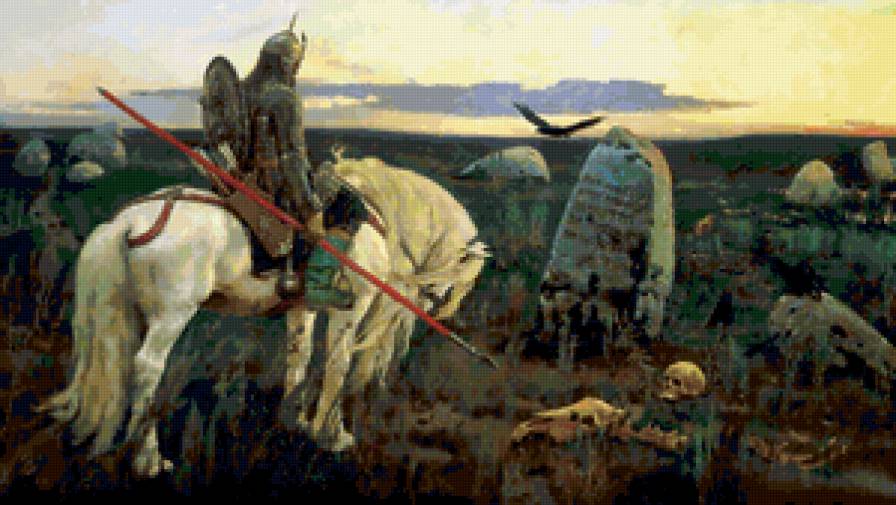 В.М. Васнецов "Витязь на распутье" (1882) - известные художники, сказка, богатырь - предпросмотр