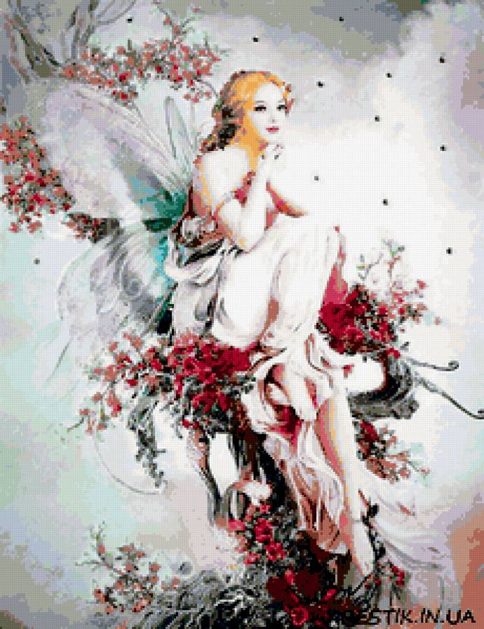 ангел, фея - ангел, сказка, фея, красота, крылья, мечта, цветы - предпросмотр