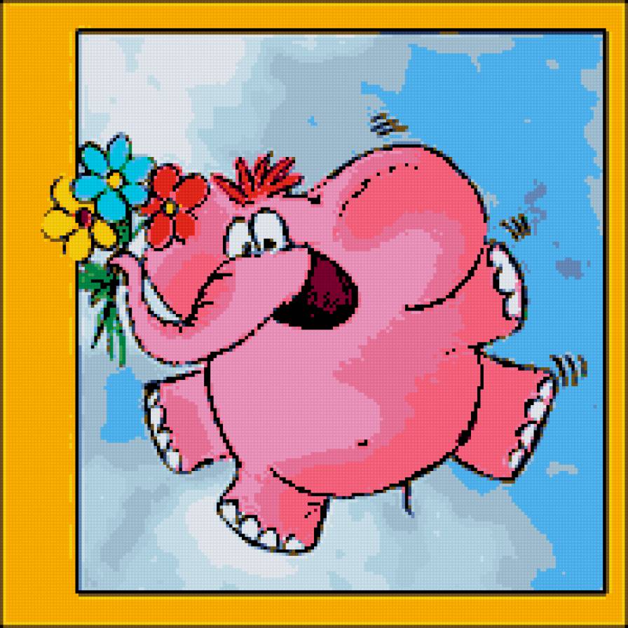 розовый слон - сказка, детское, розовый слон, детство, детям, счастье, цветы - предпросмотр