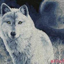Оригинал схемы вышивки «белый волк» (№360063)
