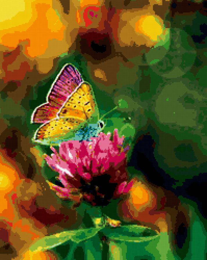 бабочка - цветок, лето, насекомые, красота, природа, бабочка - предпросмотр