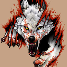 Схема вышивки «Волк в крови»