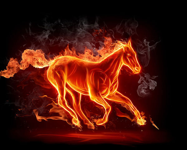 огненный конь - огонь, лошадь, пламя, конь - оригинал
