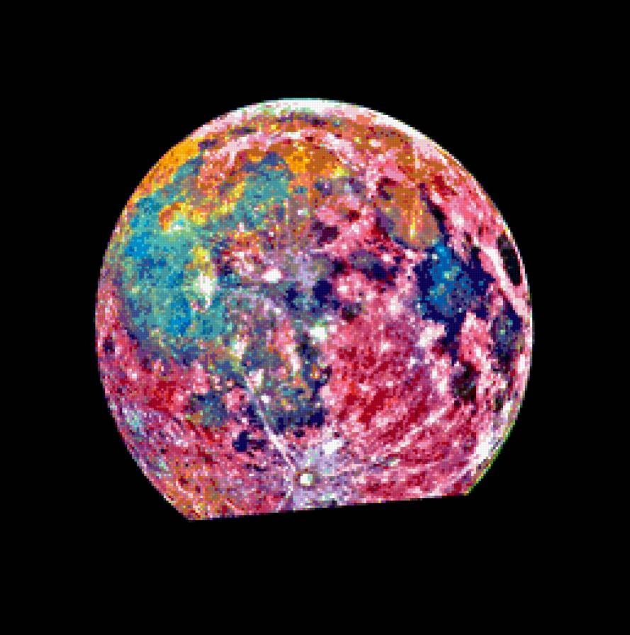 Цветная луна - луна, планета, космос - предпросмотр