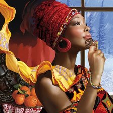 Оригинал схемы вышивки «африканская девушка» (№362910)