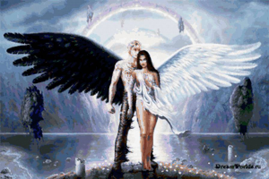 Ангел или демон - пара, ангел, фентези - предпросмотр