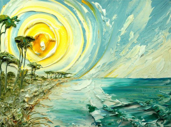 Море - море, картина, объемная живопись - оригинал