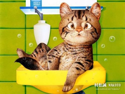 Для ванной - ванная, для дома, пузырьки))), для уюта, кот - оригинал