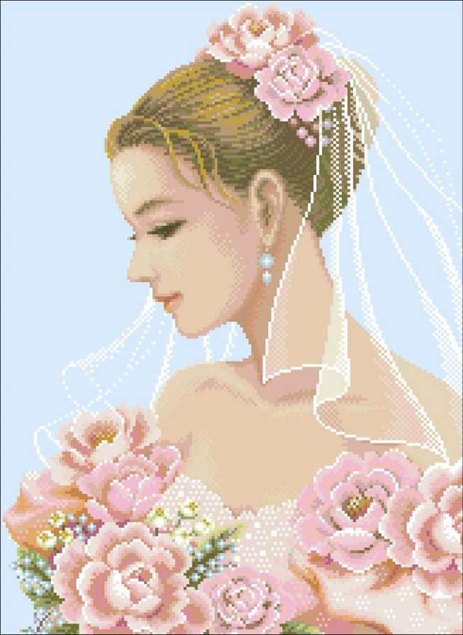 невеста - она, девушка, цветы, букет, образ, фата, невеста, свадьба - оригинал