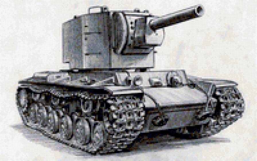Карандашный КВ-2 - техника, рисунок, кв-2, танк - предпросмотр