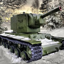 Зимний пейзаж в танковых тонах