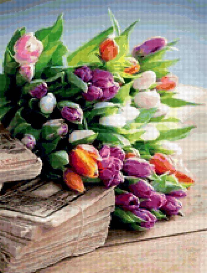 тюльпаны - букет, цветы, тюльпаны - предпросмотр