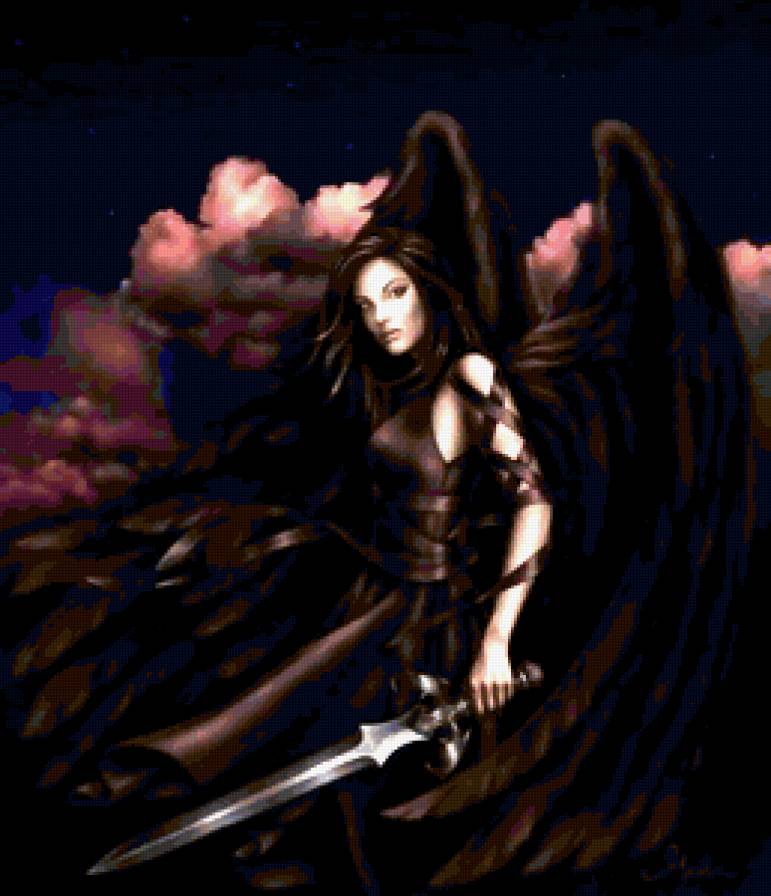 Ангел мести - мечь, ангел, девушка, крылья, фентези - предпросмотр