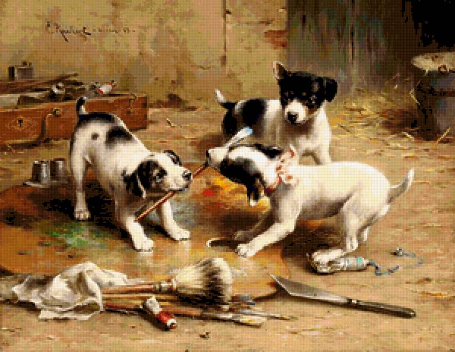 собачья серия - живопись, собаки - предпросмотр