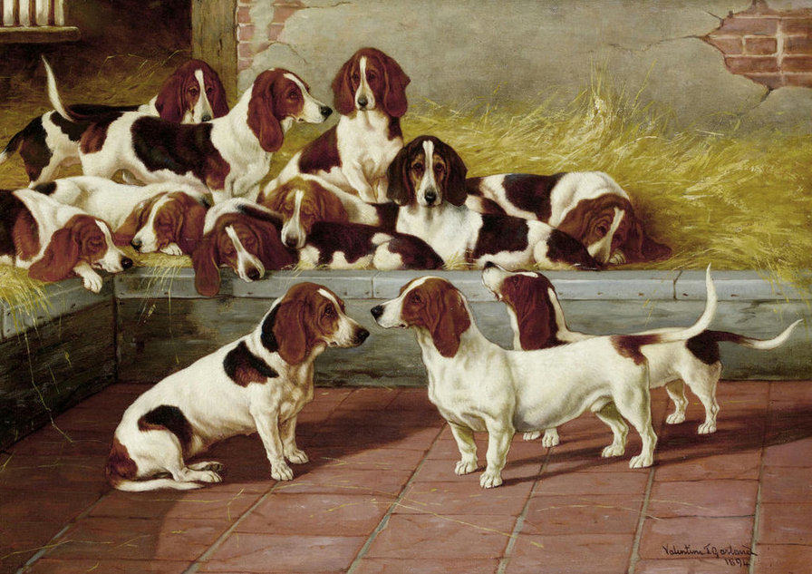 собачья серия - собаки, живопись - оригинал