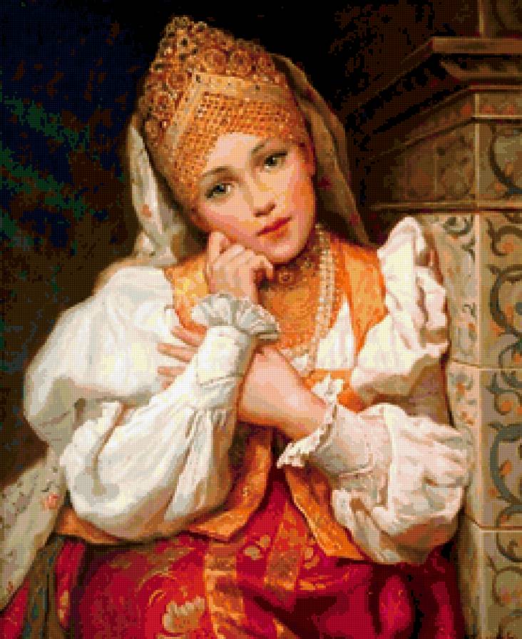 русская красавица - девушка, царевна, женщина, она, образ - предпросмотр