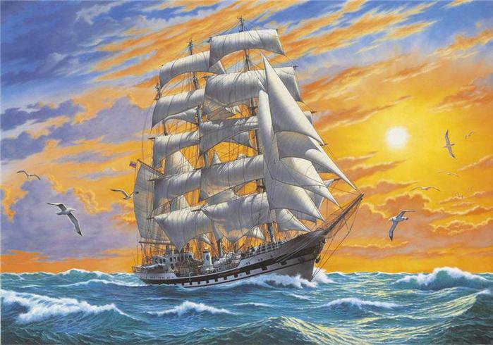 корабль - картина, корабль, море - оригинал