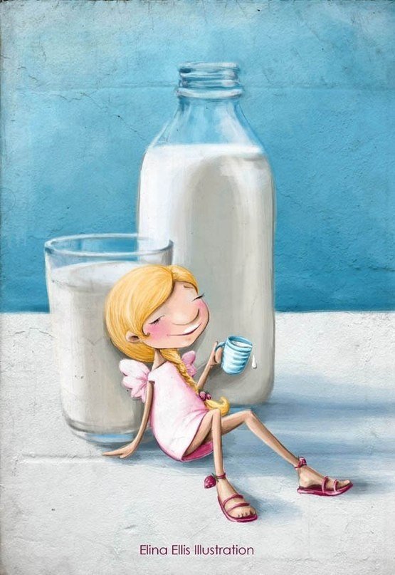 молоко - девочка, молоко, бутылка, ребенок, детям - оригинал