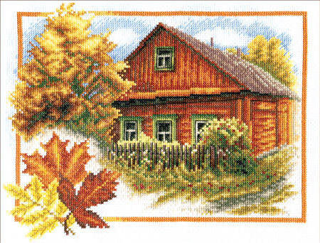 Осень в деревне - деревня, дом, осень, листья, село, пейзаж - оригинал