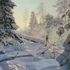 Схема вышивки «Зимний пейзаж (Н. Абросимова)»