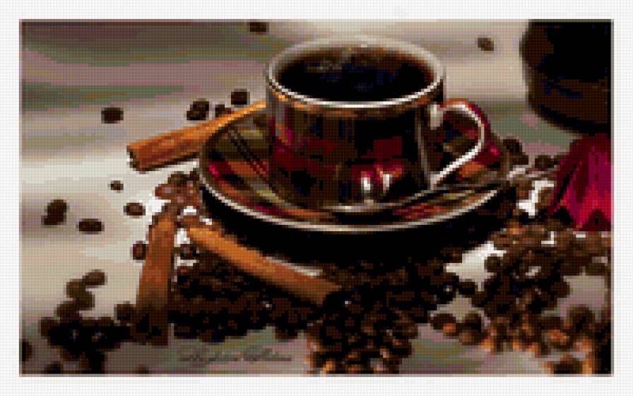 Чашка ароматного кофе - кофе, натюрморт, на кухню - предпросмотр