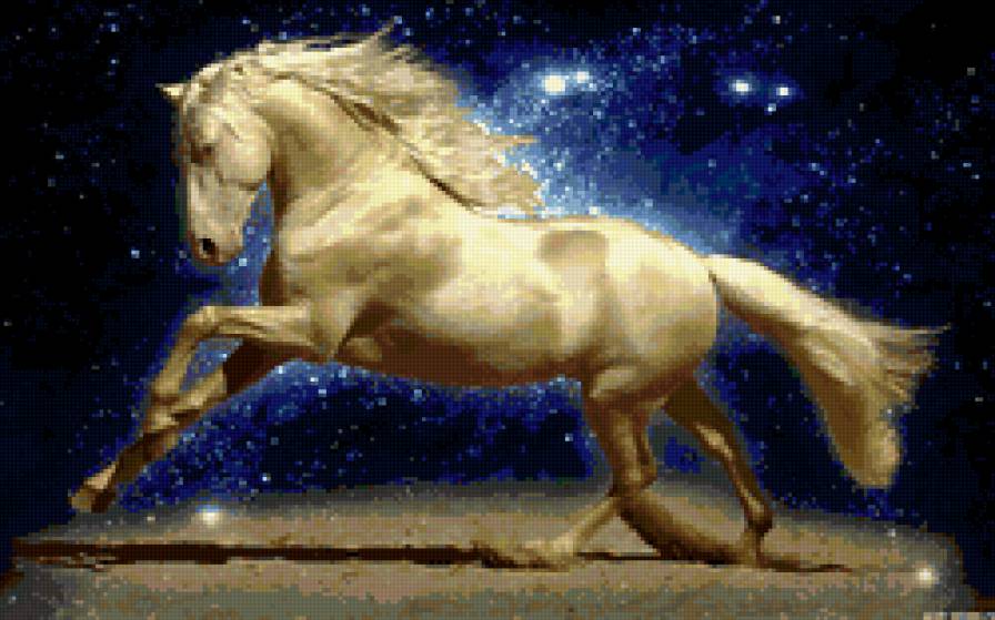 Звёздный конь - конь, небо, лошадь, звезды, животные - предпросмотр