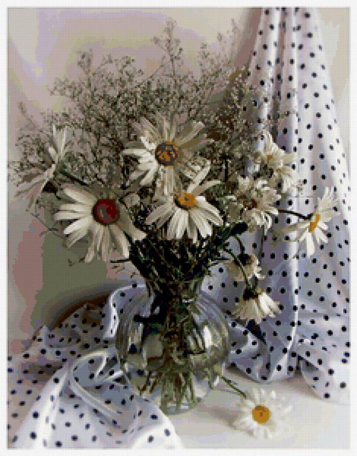 Букет ромашек - букет, цветы, картина, натюрморт - предпросмотр