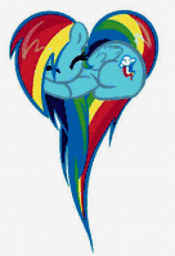 Rainbow Dash: heart! - rainbow dash, heart, пони, сердечки, my little pony, радуга - предпросмотр