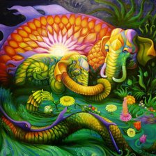 Оригинал схемы вышивки «Разноцветные слоны Kris Surajaroenjai  7» (№374733)
