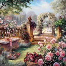 Оригинал схемы вышивки «цветочный сад» (№375484)