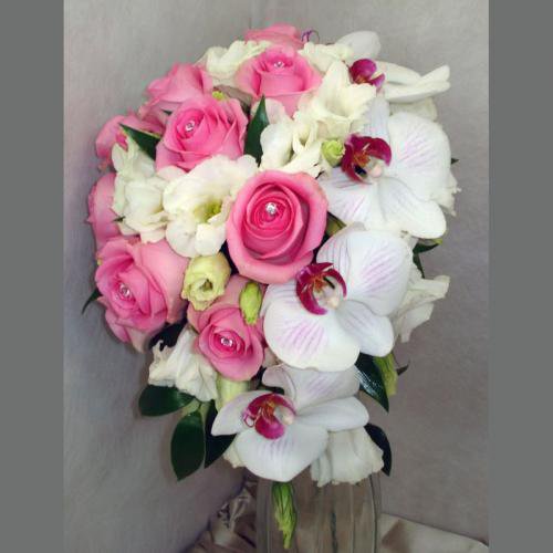Свадебный букет 14 - розы, цветы, букет, свадьба, орхидеи - оригинал